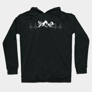 Cool Mountain Bike Gift Heartbeat  Funny Biking Rider Lover Hoodie